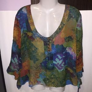 Coldwater Creek silk floral top. Size XL.